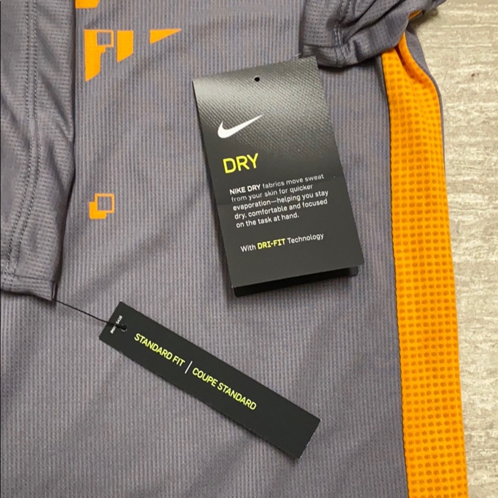 NWT Orange/Gray Nike Dry Tee 🍊 GBO - Picture 3 of 5